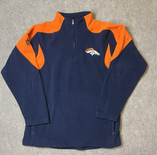 Denver Broncos NFL 1/4 Zip Fleece Jacket YOUTH XL Blue Orange Football