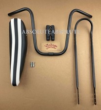 Sella Banana Lowrider Da 16 Pollici Con Sissybar - Set Completo In Nero/Nero-argento Per Bici Personalizzate