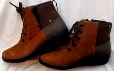 Bogs Vista Women's Rugged Lace Boots, Waterproof Leather Brown Size 8 Used