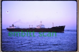 Original Slide American Tanker Cargo Ship Texaco Wisconsin 1971 Boston Harbor
