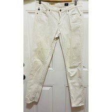 AG Adriano Goldschmied The Stilt White Cigarette Leg Jeans Size 28R