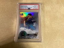 2018 Corbin Burnes AUTO. Bowman Chrome Refractor Scouts Top 100 PSA 10/10