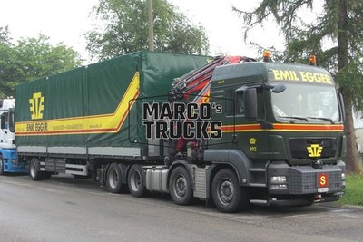 LKW Foto MAN TGS Planensattelzug Schweiz grün EMIL EGGER ETE 392 TRANSPOR #j6tl