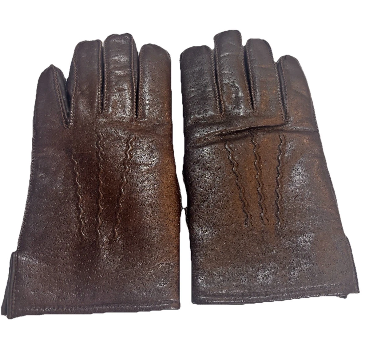 Vintage Sears Leather Gloves Lined Men’s Brown Driving Winter 56611 Small Japan