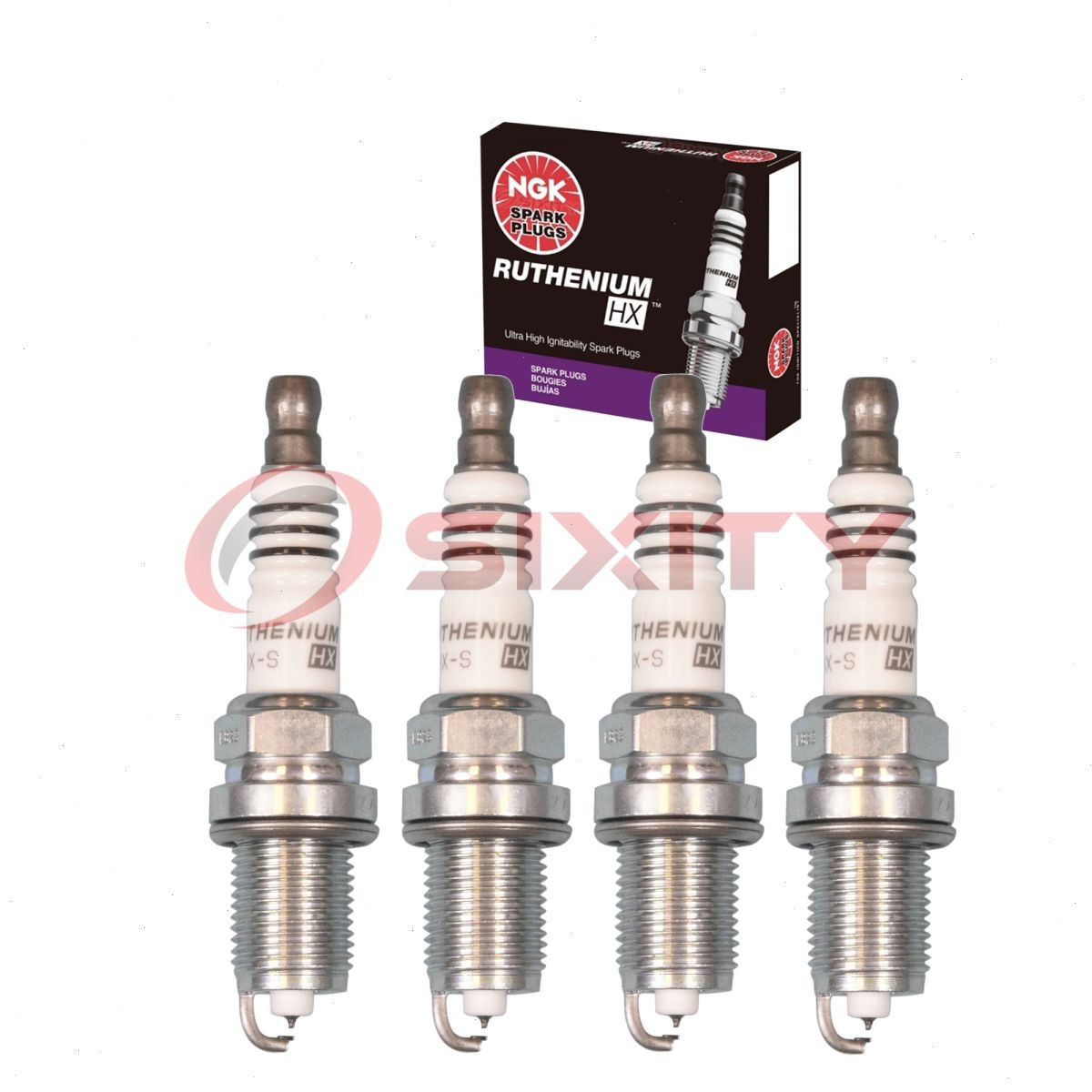 4 pcs NGK Ruthenium HX Spark Plugs for 2000-2004 Volvo V40 1.9L L4 - Engine pq
