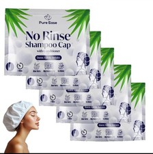 PK OF 5 - PureEase Shampoo Cap No Rinse - Shampoo Caps No Rinse - Easy to Use