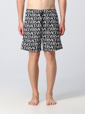 Versace Men's Black & White Logo Swimwear Swim Shorts Versace sz 4