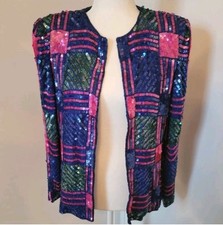 Vintage 1980s Leslie Fay sequined evening jacket Size Medium