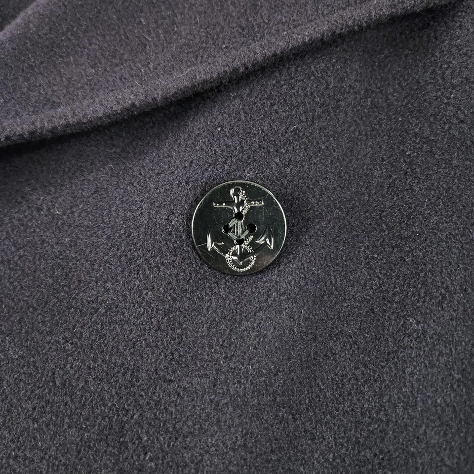 Vintage Polo Ralph Lauren Peacoat Mens Medium Navy Blue Cashmere -Blend - Image 4 of 4