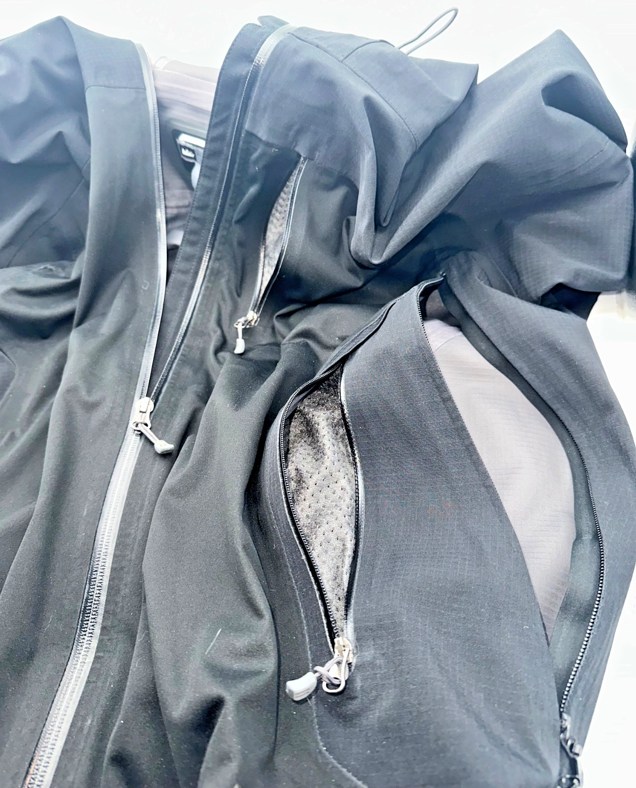 REI Elements E1 Men's Black Rain Jacket Hooded Wa… - image 23