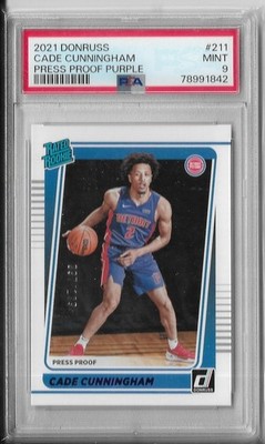 PSA 9 MINT 2021 Donruss Press Proof Purple CADE CUNNINGHAM RC Rookie #ed 97/199