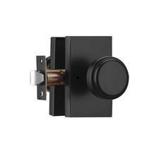 Black Interior Door Knobs with Push Lock for Bath Bedroom