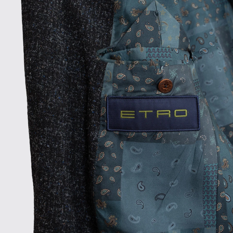 Chaqueta deportiva Etro New Jersey talla EU56 para hombre gris oscuro mancha mezcla de lana tejida Foto 3 de 4