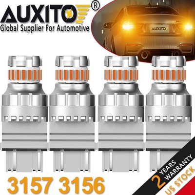 AUXITO 4X 3157 Amber yellow LED Turn Signal Parking Light Bulb Error Free 2400LM