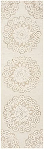  Blossom Collection 2' 3" x 12' Ivory/Beige BLM108B Handmade Premium Wool  - Image 4 of 4