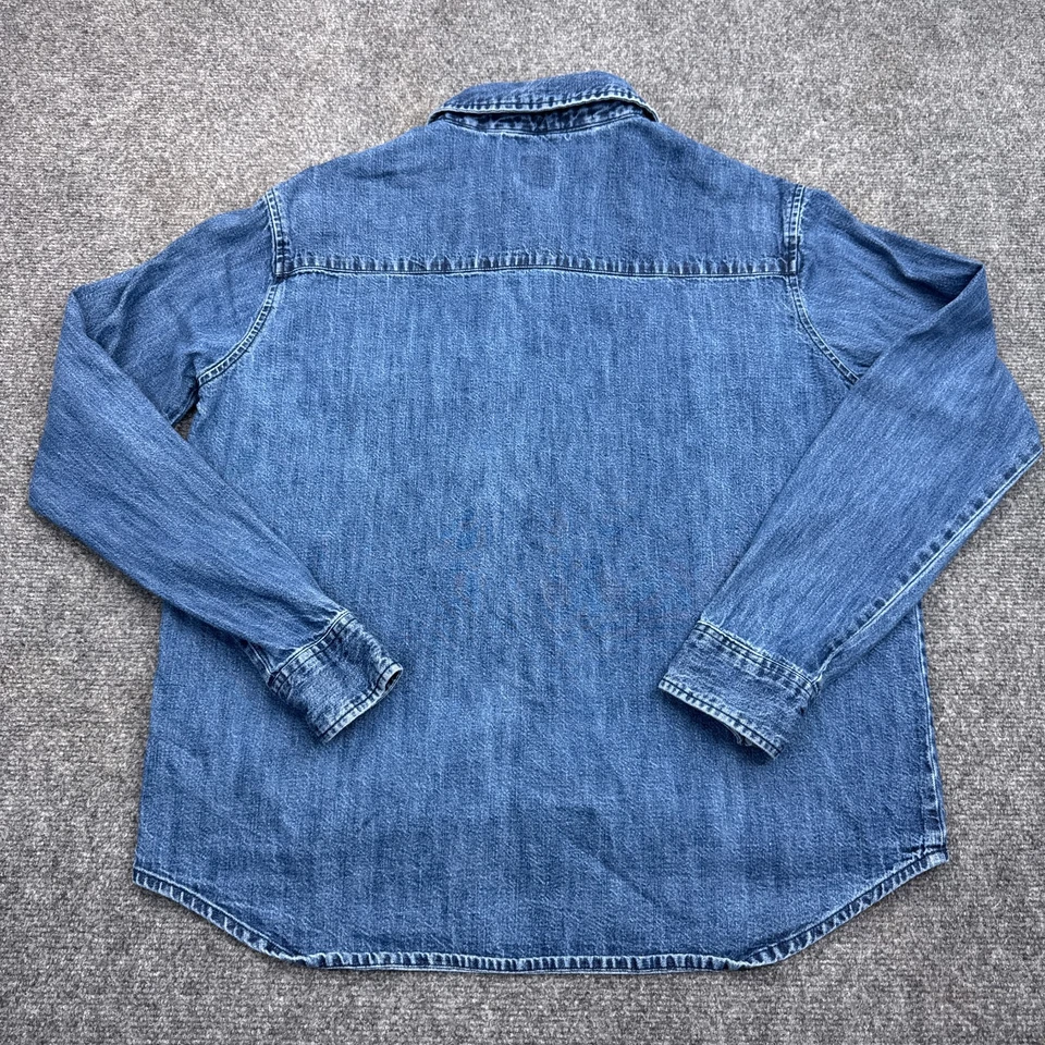 Camisa Top Element Denim Mujer Talla Grande Azul Abotonada Monopatín Jean Foto 2 de 4