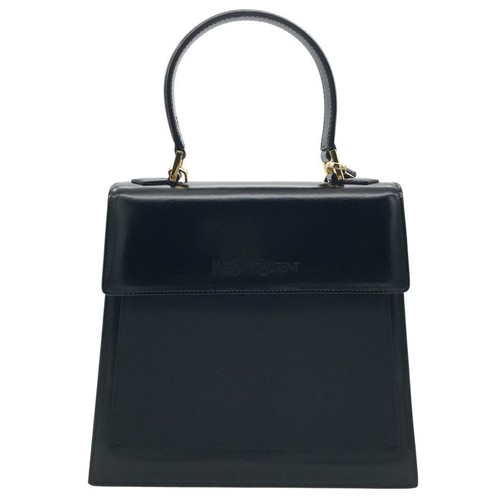 Yves Saint Laurent Handbag Shoulder Bag Black Leather 2way Logo Women's