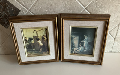 2 - ''Before & After the Bath'' Custom Framed Victorian Children's Art - Paul Peel