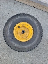 SINGLE Cheng Shin Front Riding Mower Tire 15x6-6 w/ Yellow Rim