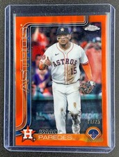 ISAAC PAREDES 2025 TOPPS CHROME UPDATE #USC29 ORANGE LAVA REFRACTOR 11/25 ASTROS