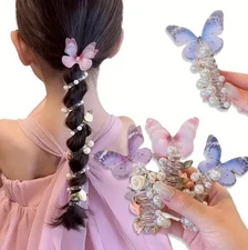 2pc Beautiful Butterfly Pony Tail Twist & Go Hair For Quick Easy Hair Styling 