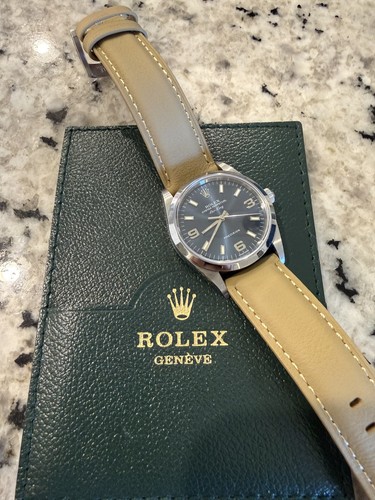 2004 Rolex Air-King 14000M Blue 3-6-9 Dial Box & Papers