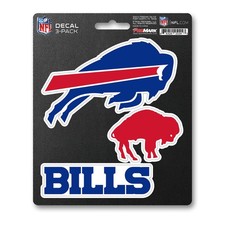 NFL Team Decal 3 Pack Premium Vinyl Adhesive Decals Team Colors 5x7.5 Inches