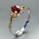 Antique ring Natural Garnet Ring 925 Sterling Silver Size 8.75 /R474004