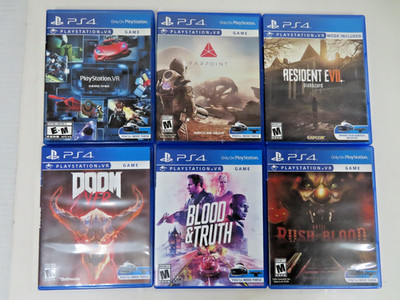 LOT OF 6 VR GAMES DOOM RESIDENT EVIL PLAYSTATION 4 VIDEOGAME TESTED WORKS