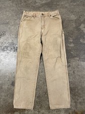 Vintage y2k Men's Brown Duck Canv Dickies Utility Carpenter Workwear Pants 34x34