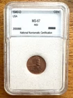 1940-D LINCOLN MEMORIAL CENT SUPERB BU UNC RED GEM  ***** TAKE A LQQK *****
