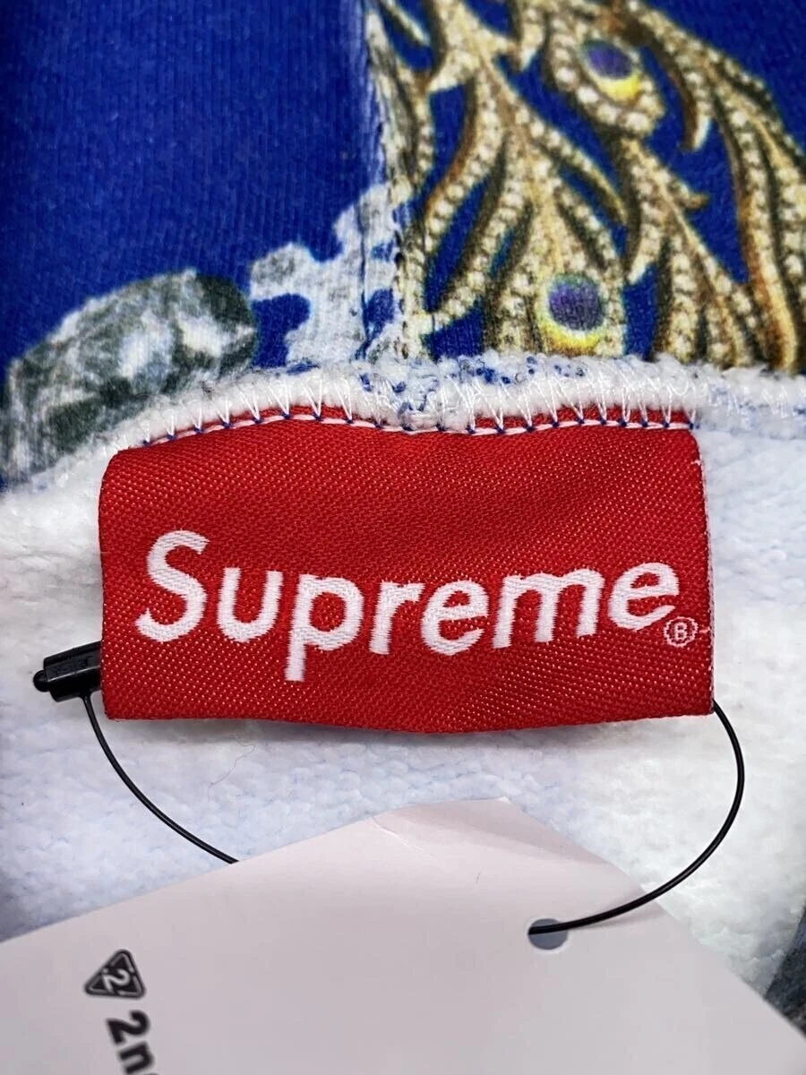 Felpa con cappuccio Supreme M Cotone BLU Modello All over Usata