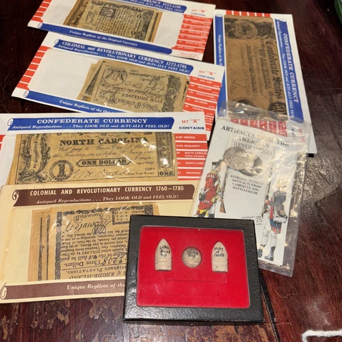 Historical Repro Money  Revolutionary And Civil War And Bullets From Gettysburg