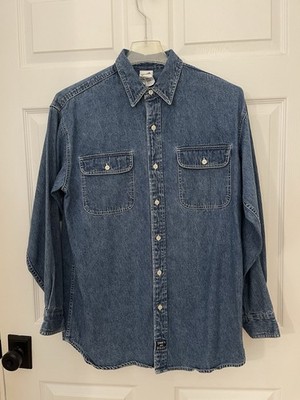 Vintage Warner Bros. Cartoon L Denim 90 s Button Up Shirt Embroidered Bugs Bunny