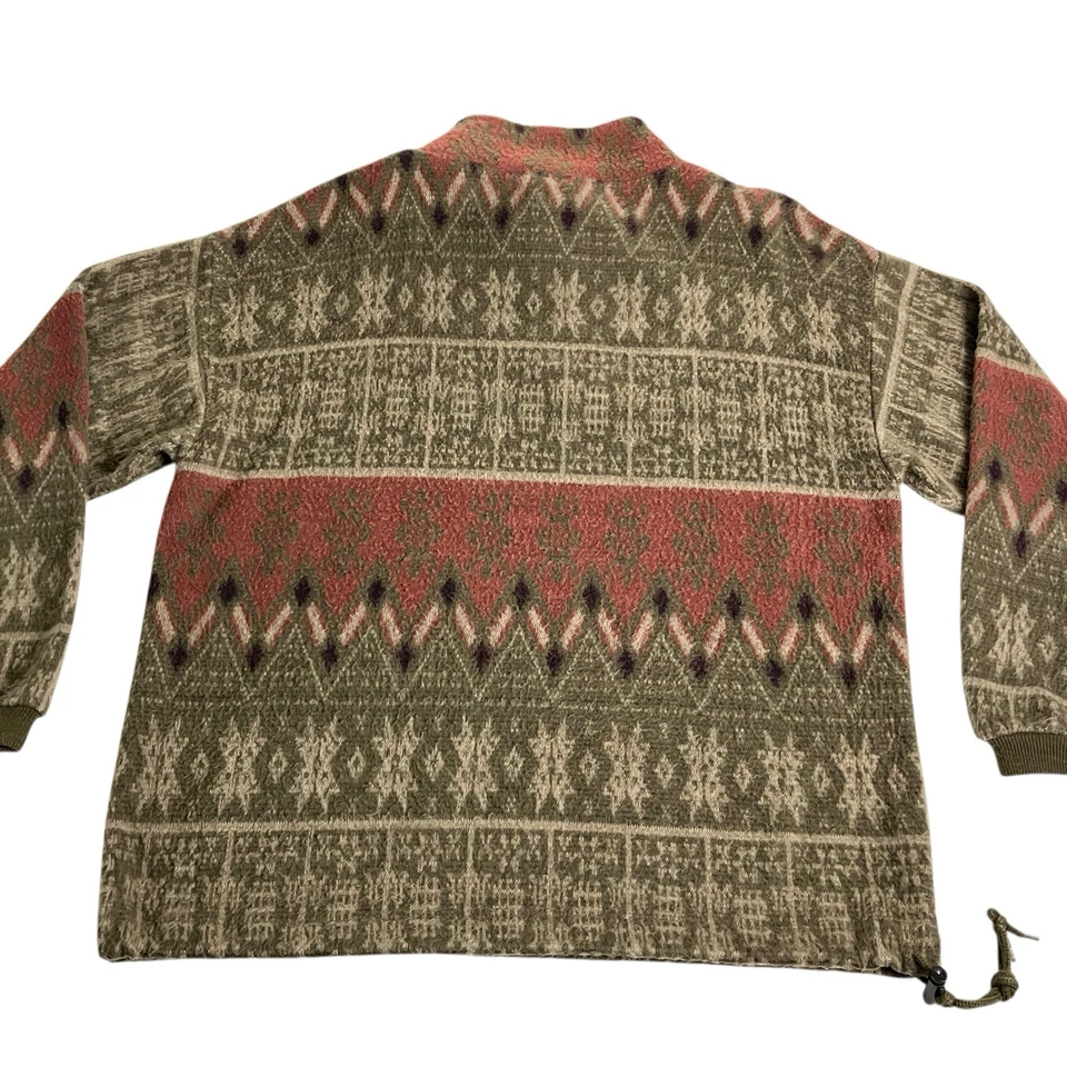 Suéter De Colección Años 90 Impacto Hombres L Suroeste Azteca Occidental 1/4 Cremallera Polar Pullover Foto 4 de 4