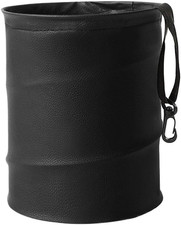 Collapsible Trash Can Car Garbage Bag - Leather Pop-up Car Trash Bin With Elasti Collapsible Trash Can Car Garbage Bag - Leather Pop-up Car Trash Bin With Elasti