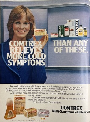 Comtrex Multi-Symptom Cold Reliever Vintage Print Ad 1980 u Original