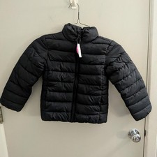 NWT Children's Place Black Quilted Puffer Jacket Sz 5/6 Kids Unisex Winter Coat