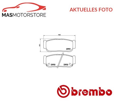 SATZ BREMSBELÄGE BREMSKLÖTZE HINTEN BREMBO P 30 057 P NEU OE QUALITÄT