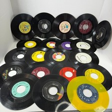 45 RPM Vinyl Record Singles Lot Of 20 For Crafts And Decorations