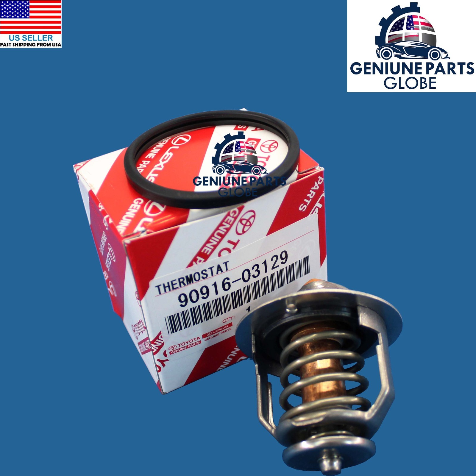 GENUINE TOYOTA CAMRY HIGHLANDER SIENNA COOLANT THERMOSTAT W/GASKET 90916-03129