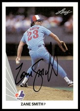 1990 Leaf #238 Zane Smith -Hand Signed Autograph