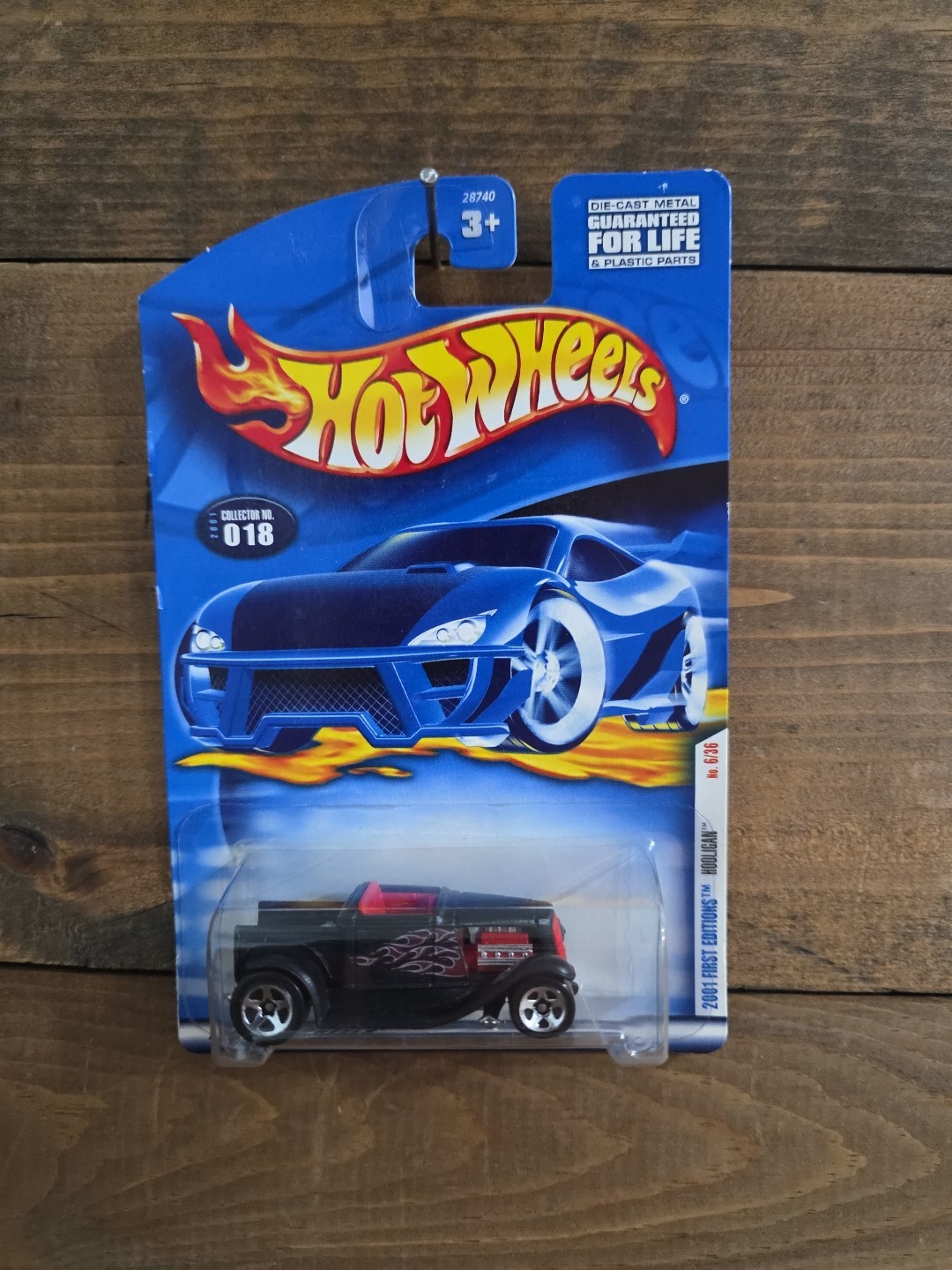 Hot Wheels 2001 First Editions Hooligan No. 6/36 2001 Collector No. 018 Black
