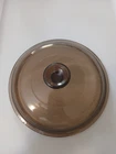Vintage  Amber Pyrex Glass 8" Lid (V-25-C/B)  2 - Fits Vision 2.5 L Pot