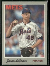 2019 Topps Heritage #11 Jacob deGrom 1970 Cloth Stickers