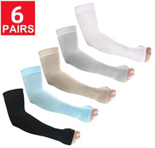 6 Pairs Cooling Arm Sleeves Cover UV Sun Protection Outdoor Sports Men Women