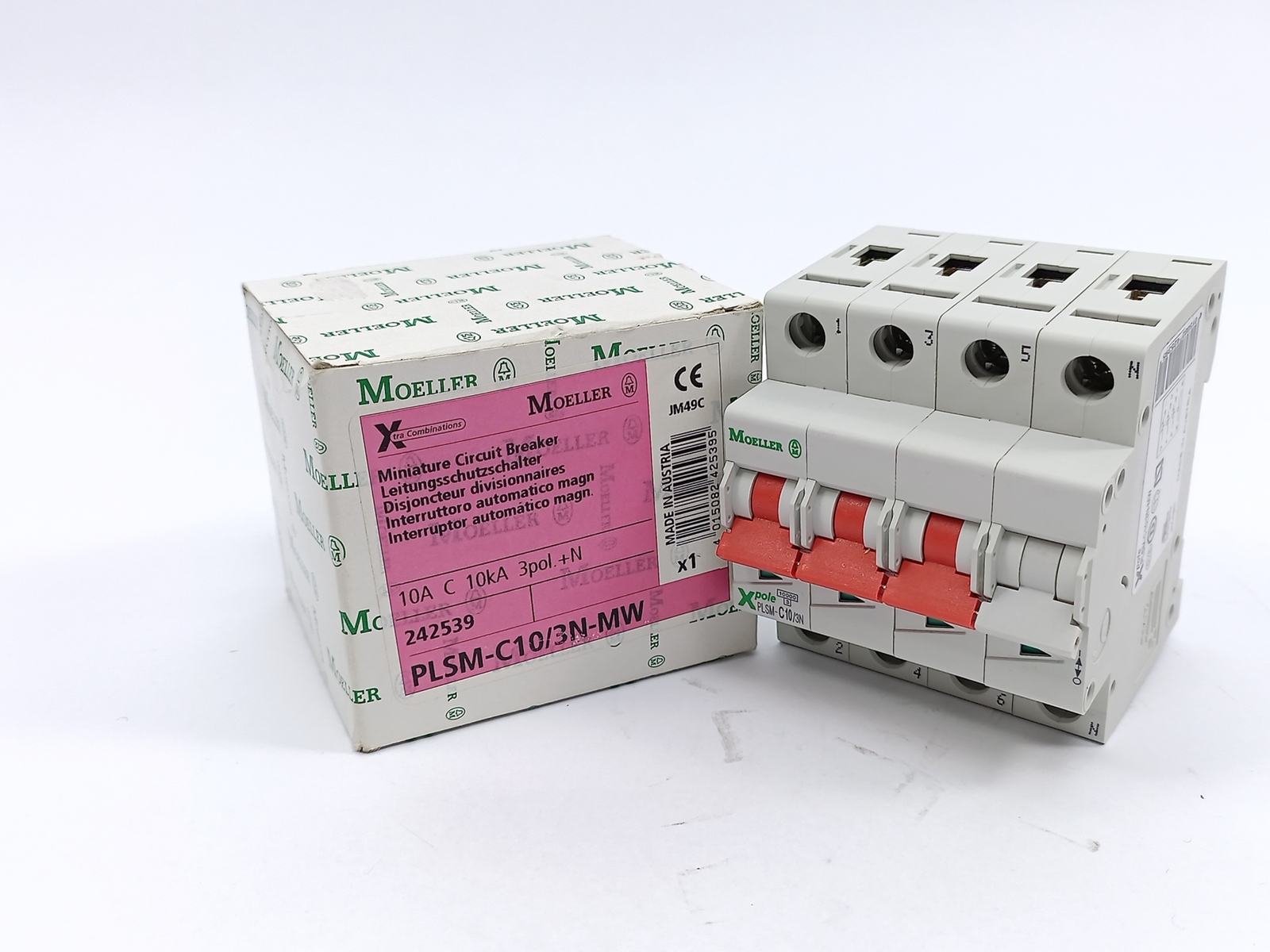 Moeller 242539 PLSM-C10/3N-MW Miniature Circuit Breaker