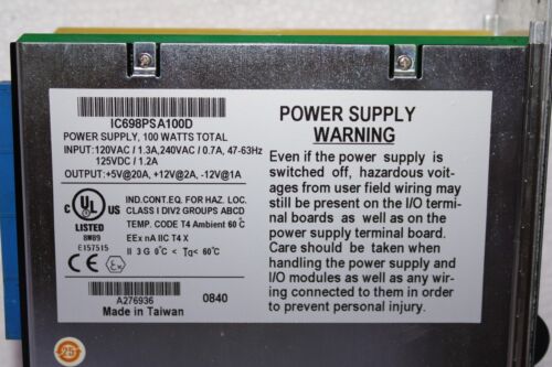 GE Fanuc IC698PSA100D Power Supply Module - Picture 2 of 7
