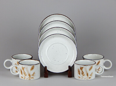 Midwinter WILD OATS STONEHENGE: Set of 4 Cups & 4 Saucers, SUPERB+ Condition!  
