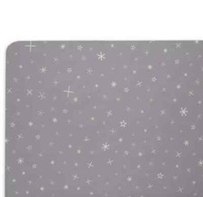 Bedding by Babyletto Mini Crib Sheet Fitted Galaxy Galactic Grey Stars Starburst
